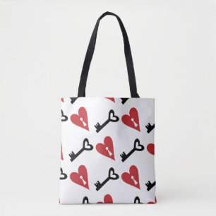 Tote Bag Motif graphique élégant et transparent avec coeurs