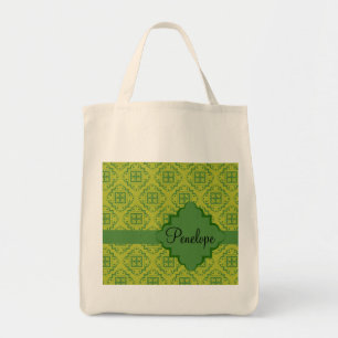 Tote Bag Motif graphique marocain d'arabesque de vert olive