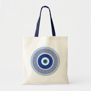 Tote Bag Motif grec mal oeil Nazar