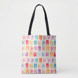 Tote Bag Motif grunge de dent