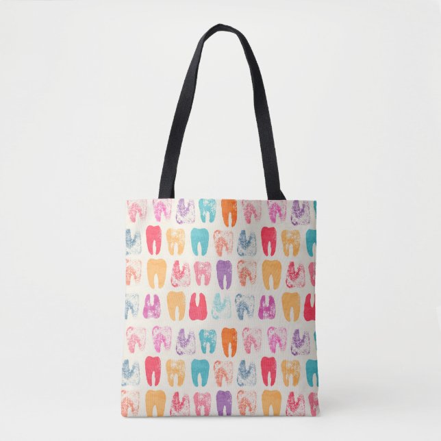 Tote Bag Motif grunge de dent (Devant)