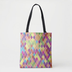 Tote Bag Motif Grunge Harlequin