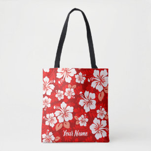 Tote Bag Motif Hawaïen Aloha Shirt —Rouge