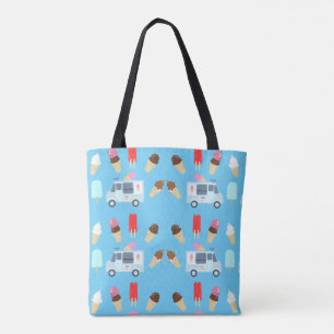 Tote Bag Motif illustré d'un char à glace adorable