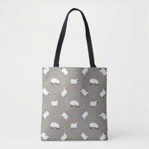 Tote Bag Motif irlandais de shamrock et de moutons