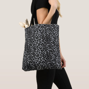 Tote Bag Motif Léopard Gris
