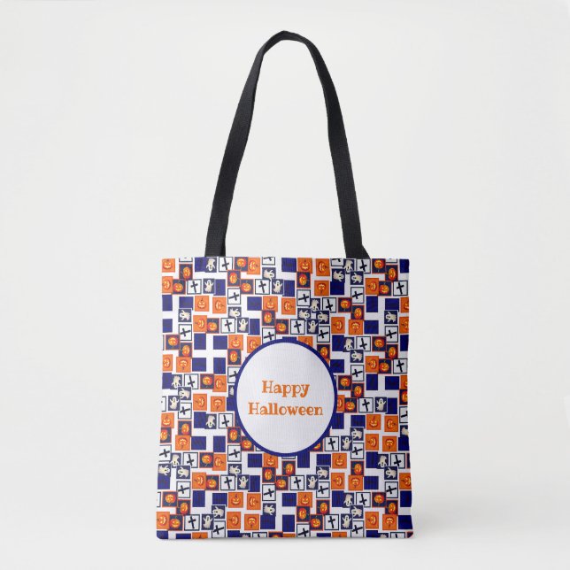 Tote Bag motif ludique sur le thème de l'Halloween (Devant)