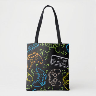 Tote Bag Motif lumineux sans couture avec joysticks. coo de