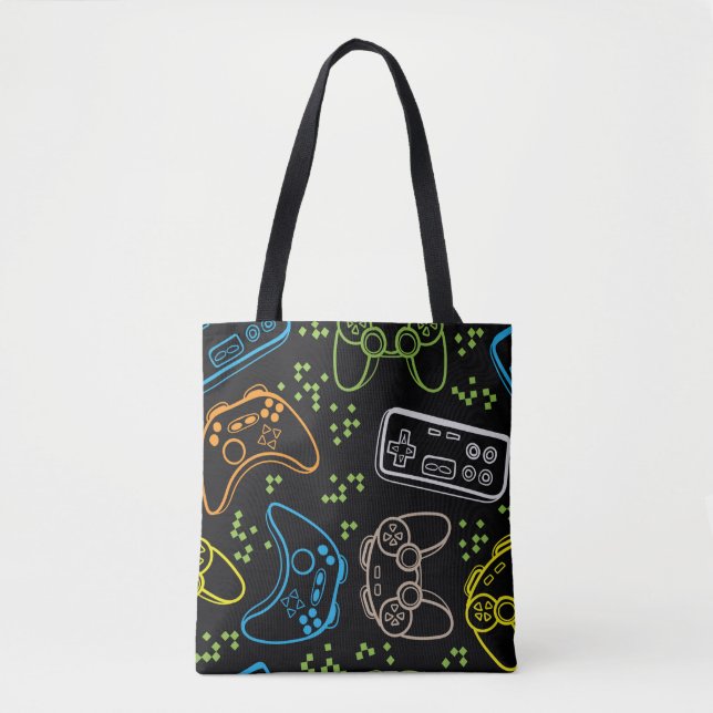 Tote Bag Motif lumineux sans couture avec joysticks. coo de (Devant)