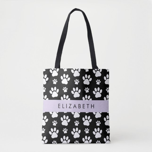 Tote Bag Motif mâle, Patrouilles de chien, Noir et Blanc, V (Devant)