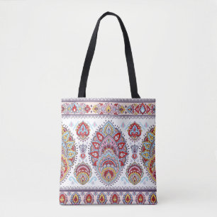 Tote Bag Motif médaillon de paisley floral indien. Ethniqu