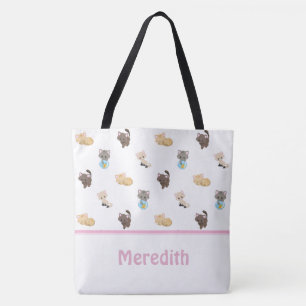 Tote Bag Motif mignon de chats personnalisé