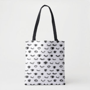 Tote Bag Motif mignon de cil de griffonnage