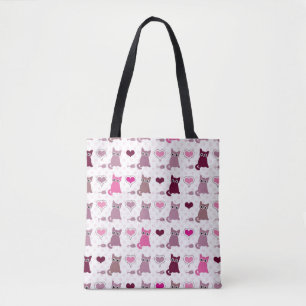 Tote Bag Motif mignon de filles de chaton