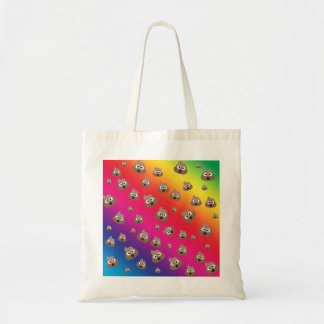 Tote Bag Motif mignon d'Emoji de dunette d'arc-en-ciel