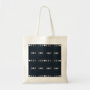 Tote Bag Motif minimaliste des phases lunaires avec des éto