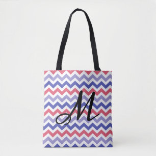 Tote Bag Motif Monogram Chevron