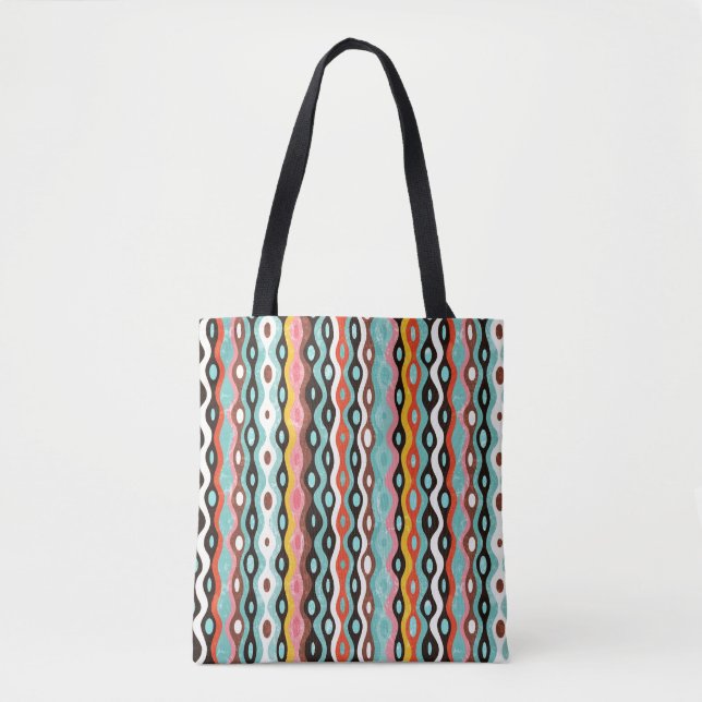 Tote Bag Motif multicolore abstrait (Devant)