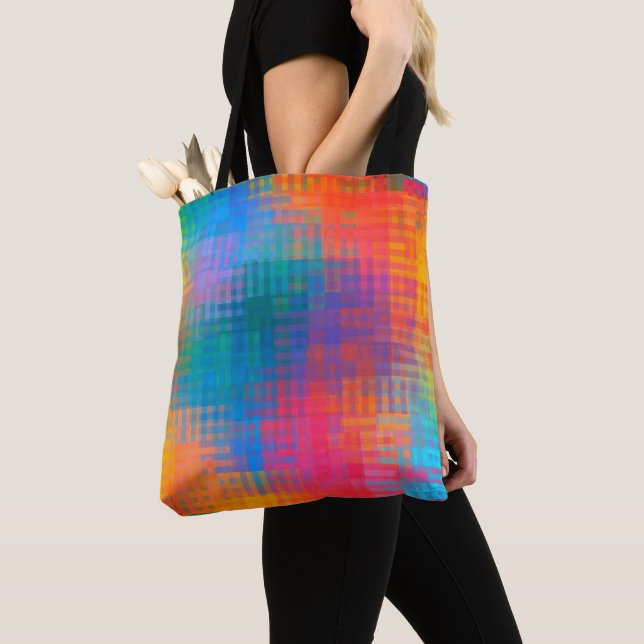 Tote Bag Motif multicolore coloré (De près)