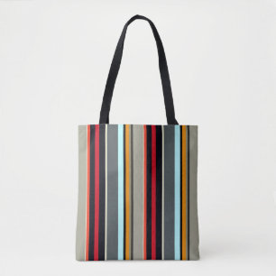 Tote Bag Motif multicolore rouge jaune bleu argent gris