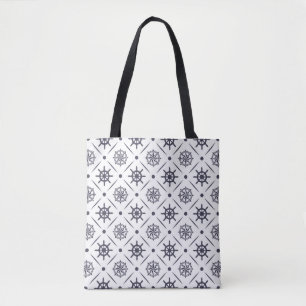 Tote Bag Motif nautique avec volant et boussole