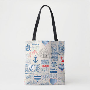 Tote Bag Motif nautique de journal