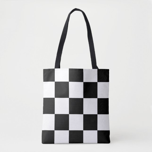 TOTE BAG MOTIF NOIR ET BLANC DE CONTRÔLEUR (Devant)