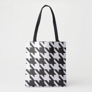 Tote Bag Motif noir et blanc Houndstooth