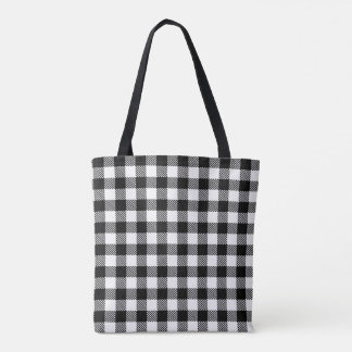 Tote Bag motif noir et blanc simple de contrôle