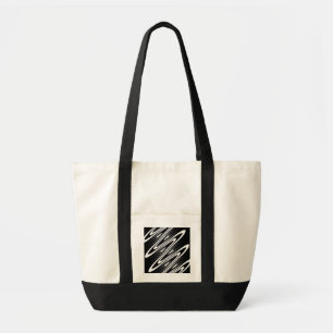Tote Bag motif ondulé organique lisse noir et blanc