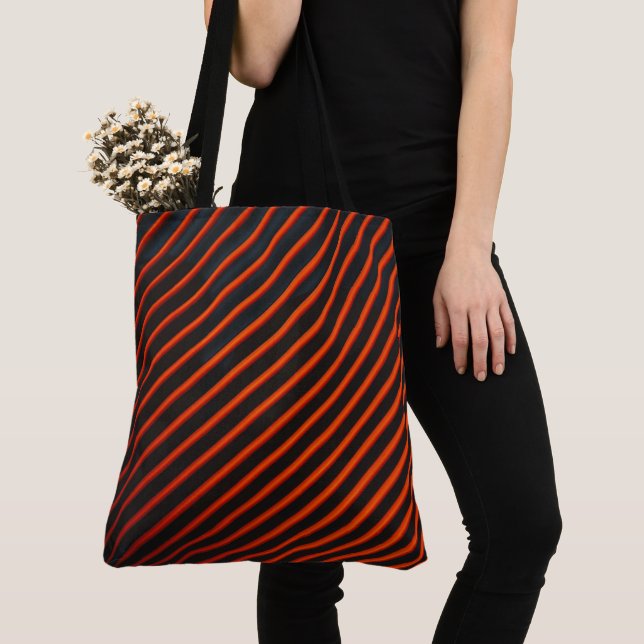 Tote Bag Motif orange noir (De près)