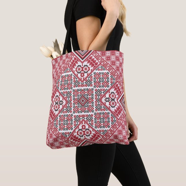Tote Bag Motif palestinien de broderie 2 (De près)