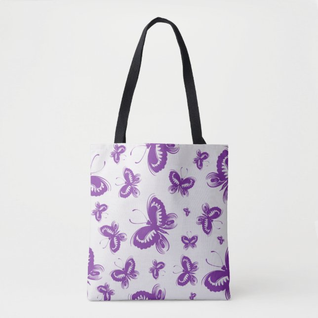Tote Bag Motif papillon pourpre (Devant)