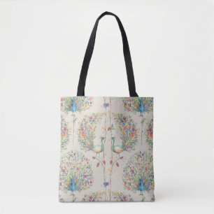 Tote Bag Motif Peacock, Belle Flore Tropicale Tropicale