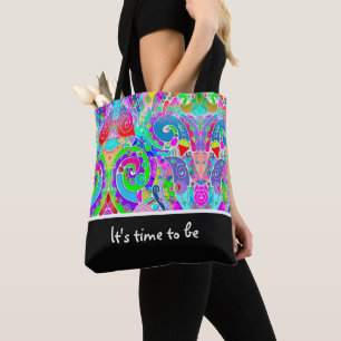 Tote Bag Motif Peint À La Main Et Numériquement Art 22