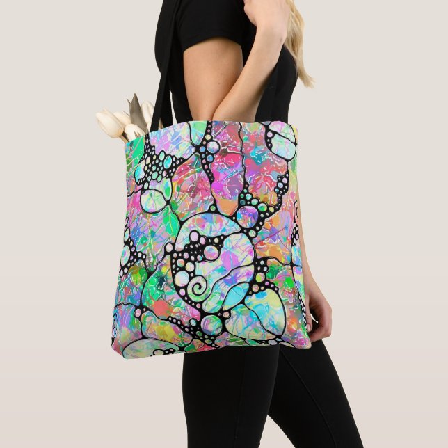 Tote Bag Motif Peint À La Main Et Numériquement Art 31 (De près)