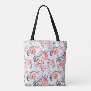 Tote Bag Motif peint de roses