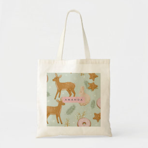 Tote Bag Motif personnalisé de cerfs et de biscuits de bois