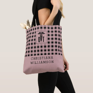 Tote Bag Motif Plaid personnalisé OT ergothérapie