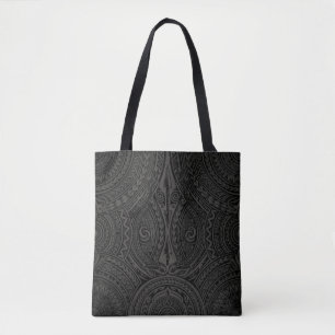 Tote Bag Motif polynésien tribal Tatau impression pleine pa