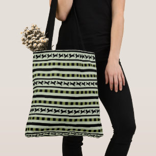 Tote Bag Motif rayé de chien joueur