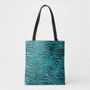 Tote Bag Motif Rayures de Tigre Pailleté Glam Ombré Sarcell