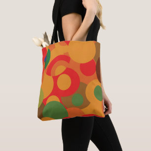 Tote Bag Motif rétro coloré du milieu du siècle