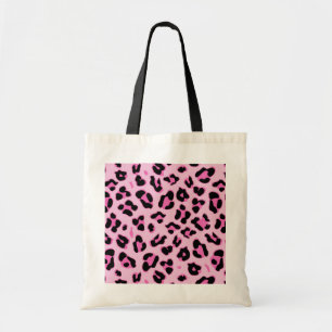 Tote Bag Motif rose de taches noires d'empreinte de léopar