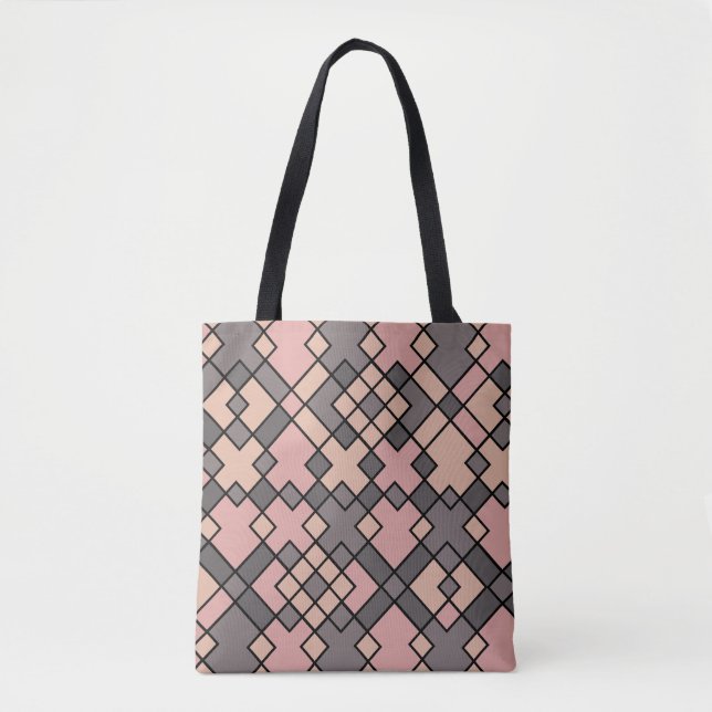 Tote Bag motif rose et violet (Devant)