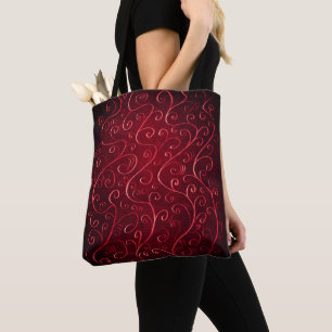 Tote Bag Motif rouge texturisé élégant lunatique de remo