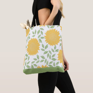 Tote Bag Motif rustique lumineux de tournesol de pays
