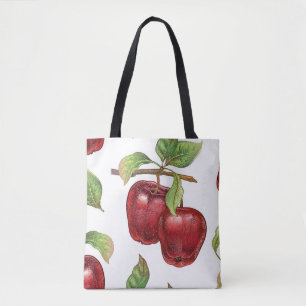 Tote Bag Motif sans couture avec des pommes rouges. vinique