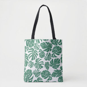 Tote Bag Motif sans couture avec feuilles de Monstera. Déco