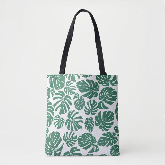 Tote Bag Motif sans couture avec feuilles de Monstera. Déco (Devant)